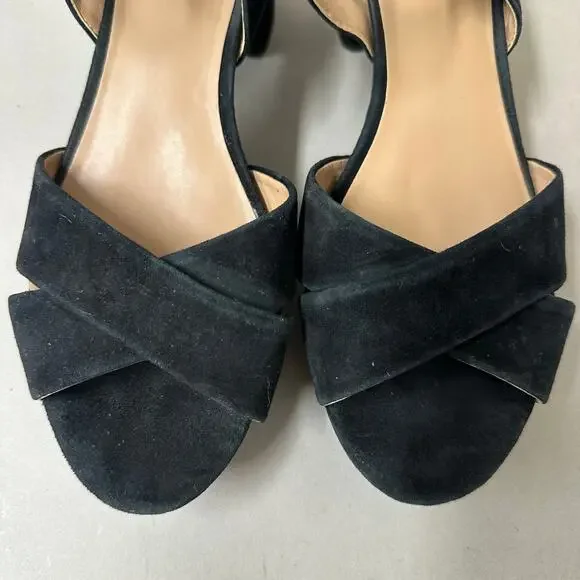 Aerosoles Cosmos Crisscross Platform Sandal in Black Suede Size 9 Block Heel - Picture 5 of 15